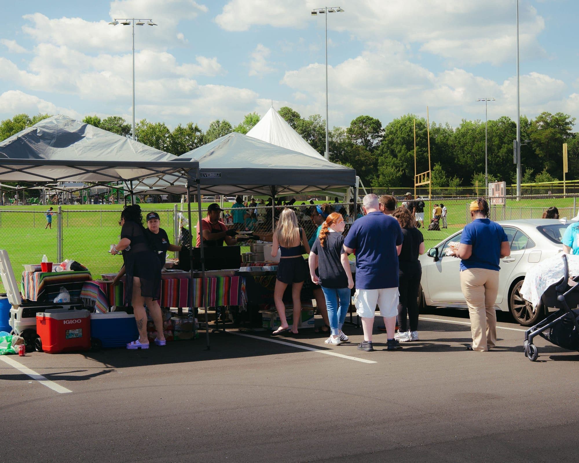 Guests in line at a catering event